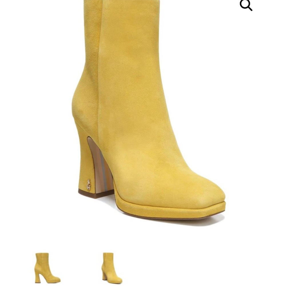 Sam Edelman yellow suede boots